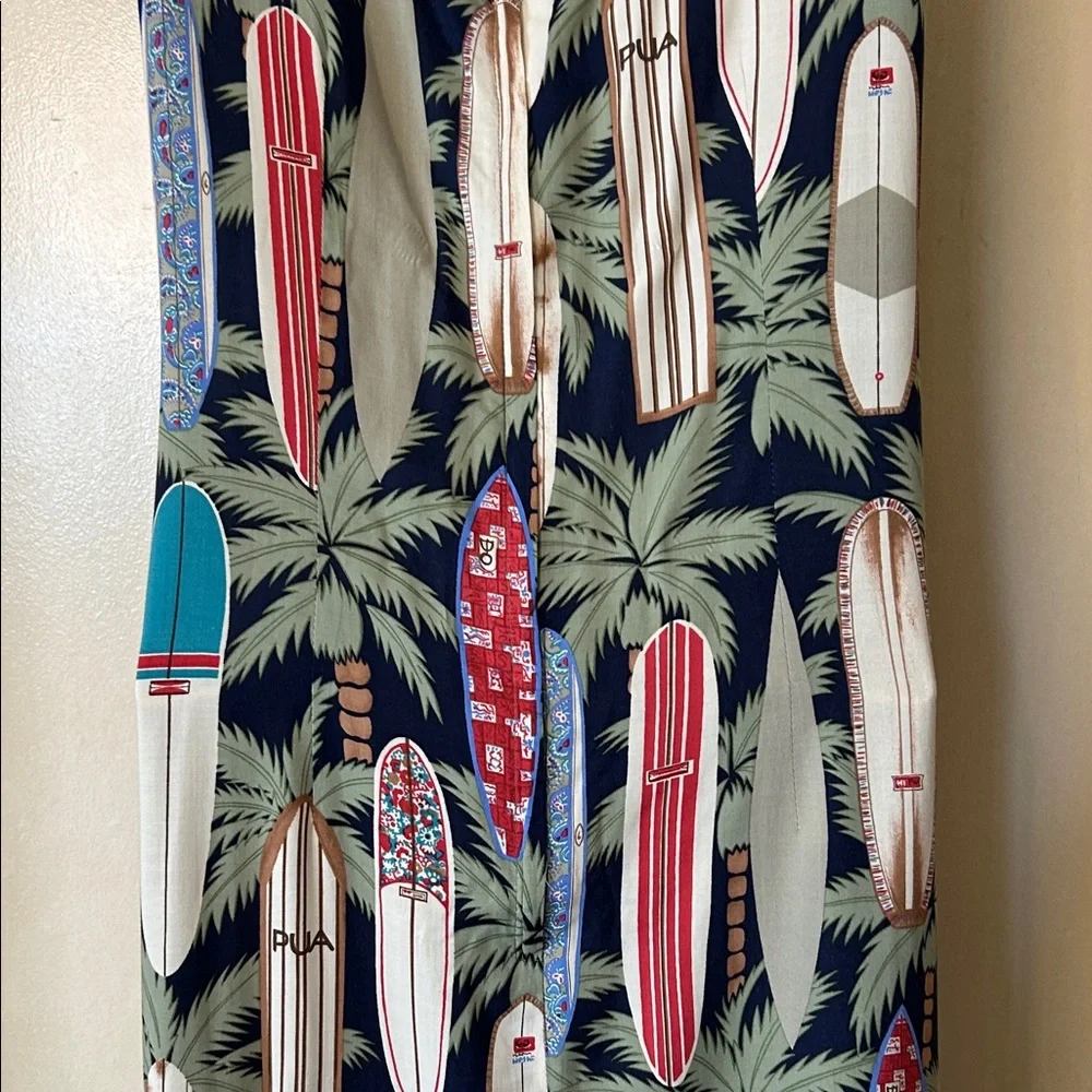 reyn spooner Navy Tropical Surfboard Print Mini Dress size L - Picture 8 of 11